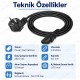 2.5 Metre C13 250V 10A Bilgisayar Güç Kablosu
