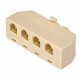 RJ11 6P4C 1 Erkek 4 Dişi Telefon Hat Çoklayıcı Adaptör