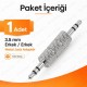 3.5 mm Erkek / Erkek Stereo Metal Jack Adaptör – AUX Ses Birleştirici