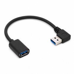 90 Derece Sağ Açılı USB 3.0 Erkek – Dişi Uzatma Kablosu 30 cm