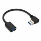 90 Derece Sağ Açılı USB 3.0 Erkek – Dişi Uzatma Kablosu 30 cm