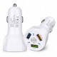 QC 3.0 3 USB 7A LED Işıklı Araç Şarj Adaptörü 12V-24V Beyaz