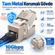 Cat7 Cat6A RJ45 10Gbps 600MHz Metal Korumalı Toolless Keystone Jack STP/FTP Cat7 Cat6A RJ45 10Gbps 600MHz Metal Korumalı Toolless Keystone Jack STP/FTP
