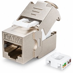 Cat7 Cat6A RJ45 10Gbps 600MHz Metal Korumalı Toolless Keystone Jack STP/FTP