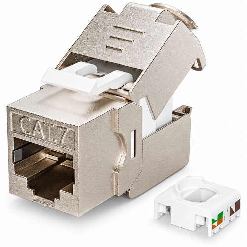 Cat7 Cat6A RJ45 10Gbps 600MHz Metal Korumalı Toolless Keystone Jack STP/FTP Cat7 Cat6A RJ45 10Gbps 600MHz Metal Korumalı Toolless Keystone Jack STP/FTP