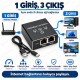 1 Giriş 3 Çıkış 1000Mbps Gigabit Ethernet Splitter RJ45 Ağ Dağıtıcı USB-C 5V