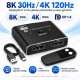 8K DisplayPort 1.4 Çift Yönlü Switch 2 Giriş 1 Çıkış / 1 Giriş 2 Çıkış 4K 120Hz Kumandalı