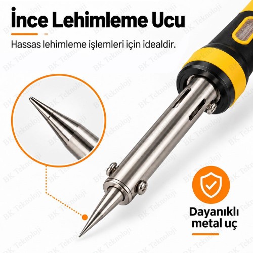 60W Kalem Havya 220V Topraklı Fişli İnce Uçlu Elektrikli Lehimleme Havyası