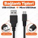 80cm USB 2.0 Type-A Erkek - Micro USB Erkek Veri ve Şarj Kablosu 80cm USB 2.0 Type-A Erkek - Micro USB Erkek Veri ve Şarj Kablosu