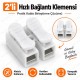 10 Adet 2'li Basmalı Hızlı Bağlantı Klemensi 0.5-2.5mm² Beyaz