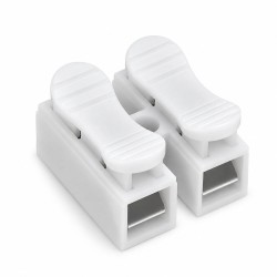 10 Adet 2'li Basmalı Hızlı Bağlantı Klemensi 0.5-2.5mm² Beyaz