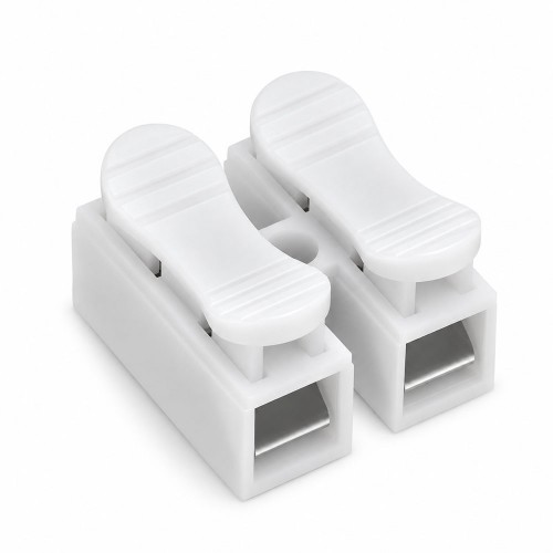 10 Adet 2'li Basmalı Hızlı Bağlantı Klemensi 0.5-2.5mm² Beyaz