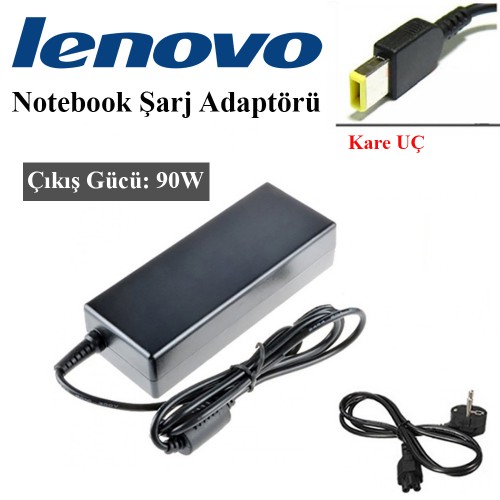 Lenova Notebook Şarj Adaptörü 20V 90W 4.5A Kare Uç