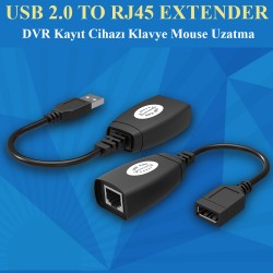 USB Extender - Cat5 / Cat5e / Cat6 Kablosu Üzerinden USB 2.0 - RJ45 LAN Uzatma Adaptörü