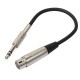 XLR 3-Pin Dişi 6.35mm Stereo Fiş Korumalı Mikrofon Ses Kablosu-30cm