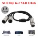1.8 Metre XLR Dişi 2XLR Erkek Mikser Mikrofon Ses Splitter Y Kablo