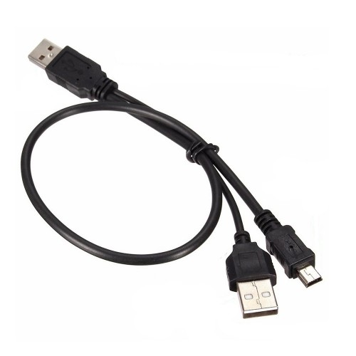 Taşınabilir Harici Diskler için USB Y Kablosu 2 USB - Mini USB 5-Pin
