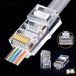 EZ RJ45 Cat6 Yeni Nesil Delikli Jack Konnektör 10 Adet