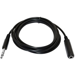 6.35mm Erkek to 6.35mm Dişi Stereo Ses Uzatma Kablosu - 1.8 Metre