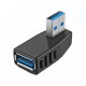 USB 3.0 Sağ Açılı Konnektör Erkek Dişi 90 Derece Uzatma Adaptörü