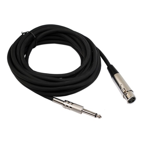 3 Pin XLR Dişi to 6.35mm Mono Erkek Mikrofon Ses Kablosu 5Metre