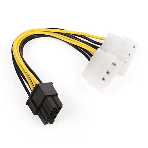 8 Pin PCIe to 2x4 Pin Molex Ekran Kartı Power Kablosu