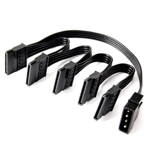 HDD/SSD için 4Pin IDE Molex to 5 Bağlantı Noktalı 15Pin SATA Güç Kablosu