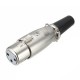 XLR 3-Pin Dişi Lehim Tipi Metal Enstrüman Konnektörü