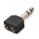 6.35mm (1/4 İnç) Erkek to 2 X 3.5mm (1/8 İnç) Dişi Ses Adaptörü