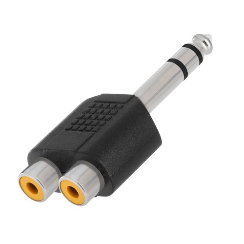 6.35mm 1/4 Erkek Stereo to 2RCA Dişi Çevirici Adaptör