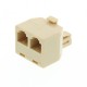 RJ11 6P4C 2'li Telefon Hattı Çoklayıcı Y-Splitter Adaptörü
