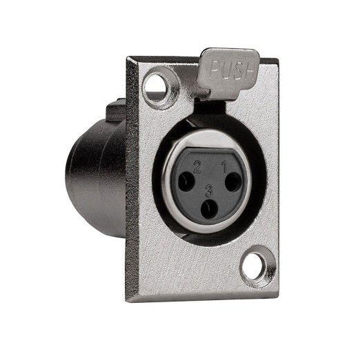 Panel Montajlı 3 Pin XLR Dişi Şase Konnektör