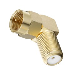 Altın Kaplama 90 Derece F Tipi Koaksiyel Anten Kablosu Adaptörü