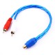 Yüksek Kalite Silikon RCA Dişi - 2 RCA Erkek  Anfi Y Ayırıcı Kablo