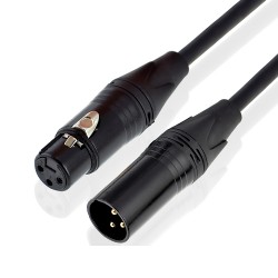 Yüksek Kalite 3 Pin XLR Erkek - Dişi Mikrofon Mikser Ses Uzatma Kablosu - 1 Metre