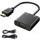 HDMI to VGA Çevirici Uydu Cihazı PS3-PS4 Uyumlu Ekstra Güç+Ses Destekli