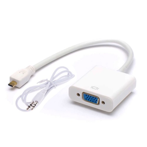 Micro HDMI to VGA Ses Destekli Çevirici Adaptör
