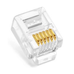 6P6C RJ12 6 Pinli Konnektör-RJ12 Jack-Telefon Kablo Ucu 10 Adet