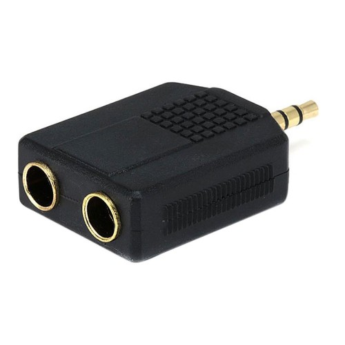3.5mm Stereo Erkek Fiş to 2x6.35mm Stereo Dişi Ayırıcı Adaptör