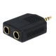 3.5mm Stereo Erkek Fiş to 2x6.35mm Stereo Dişi Ayırıcı Adaptör