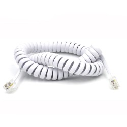 Telefon Ahize Spiral Kordon Kablosu 4P/4C - Beyaz